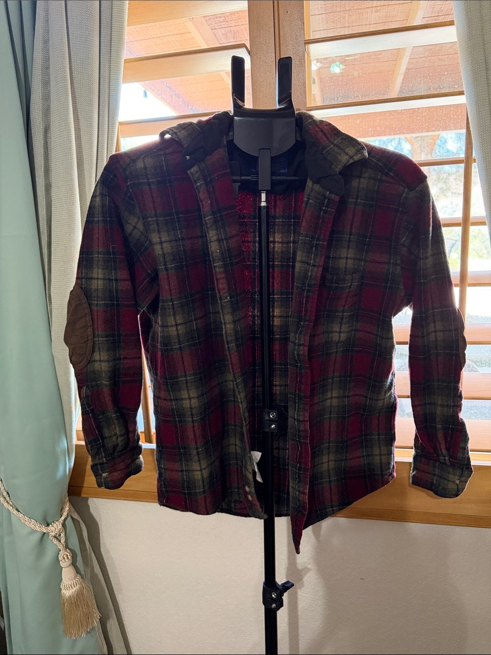 Pendleton Red and Black Wool Pea Coat